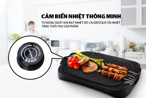 Bếp nướng điện Sunhouse có nắp kính SHD4602