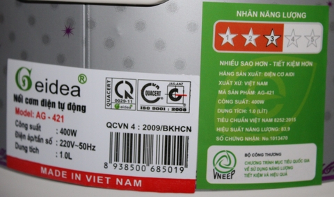 Nồi Cơm Điện Nắp Gài Geidea AG-421