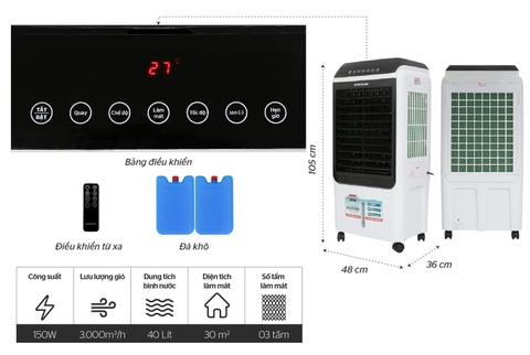 Quạt điều hoà Sunhouse SHD7726 150W 40L