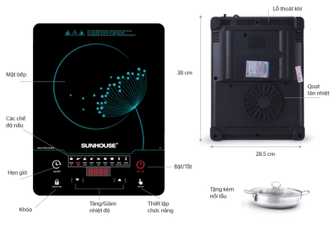 Bếp điện từ đơn Sunhouse 2200W SHD6863