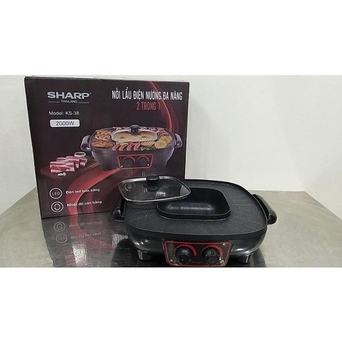 Nồi lẩu điên nướng đa năng Sharp KS38 2000W