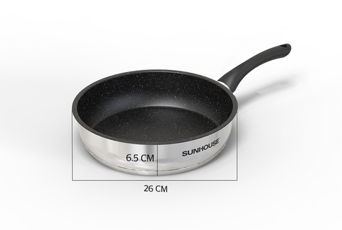 Chảo cạn inox 5 đáy Sunhouse IN26M4