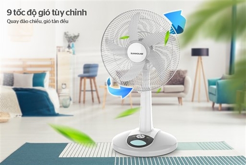 Quạt sạc điện Sunhouse SHD7228 ( 5 - 16 giờ tùy tốc độ)