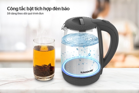 Ấm siêu tốc thủy tinh Sunhouse SHD1215 1.8 lít