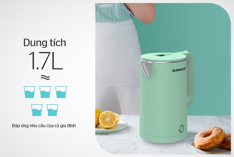 Ấm siêu tốc inox 2 lớp Sunhouse SHD1351