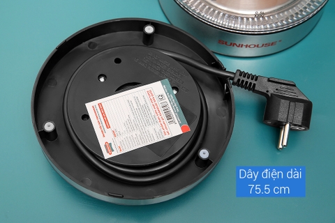 Bình đun siêu tốc thủy tinh Sunhouse 1.7 lít SHD1217 Đen