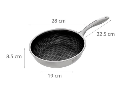 Chảo sâu lòng Fivestar FPC28004 inox, 3 lớp đúc liền phi 28cm