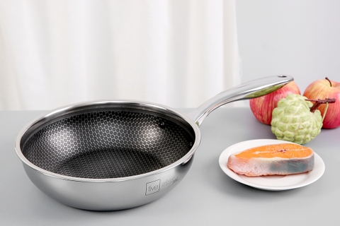 Chảo sâu lòng Fivestar FPC28004 inox, 3 lớp đúc liền phi 28cm