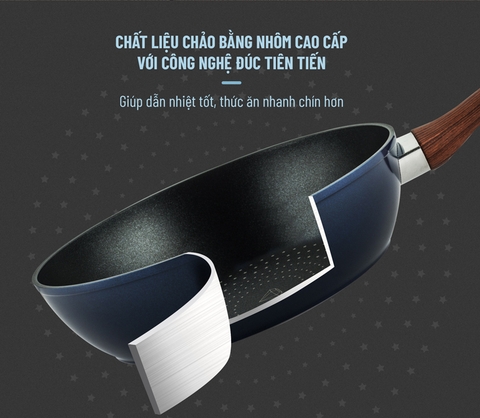 Chảo kim cương Nagakawa NAG2853 có nắp 28cm