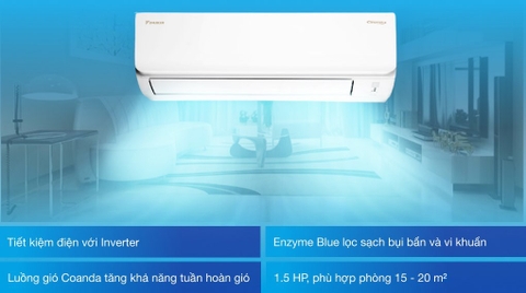 Điều hoà Daikin 11900BTU Inverter 1.5 HP FTKA35VMVMV