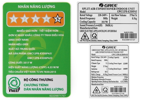 Máy lạnh Gree Inverter 1.5 HP GWC12PB-K3D0P4