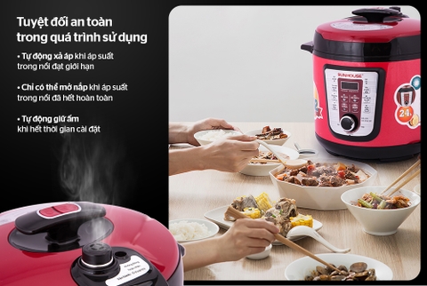 Nồi áp suất điện đa năng Sunhouse SHD1767 6 lít