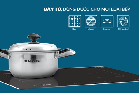 Bộ nồi inox 3 đáy Sunhouse SH333