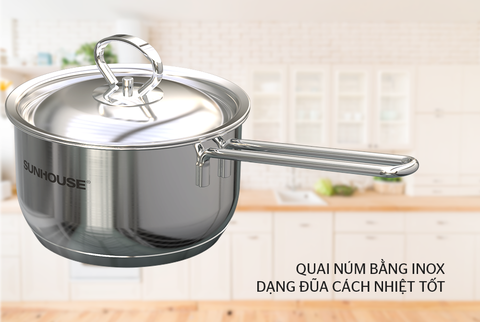 Bộ nồi chảo inox Sunhouse SH995 5 đáy