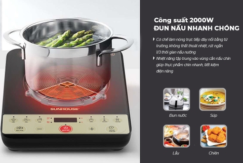 BẾP TỪ ĐƠN SUNHOUSE 2000W SHD6165