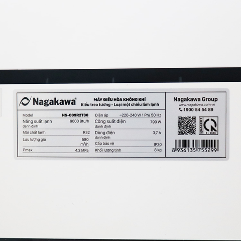 Điều hòa 1 chiều Nagakawa NS-C12R2T30 12000 Btu