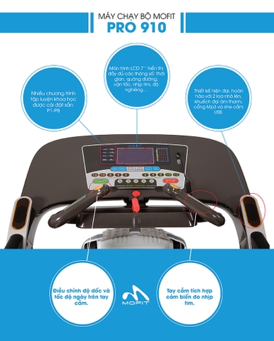 Máy chạy bộ điện cao cấp MOFIT PRO910