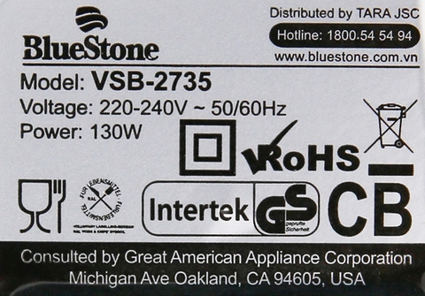 Máy hút chân không Bluestone VSB2735