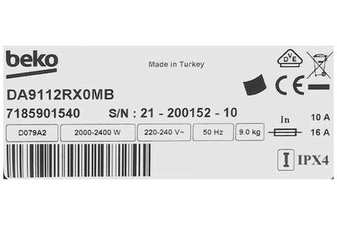 Máy sấy thông hơi Beko 9 kg DA9112RX0MB