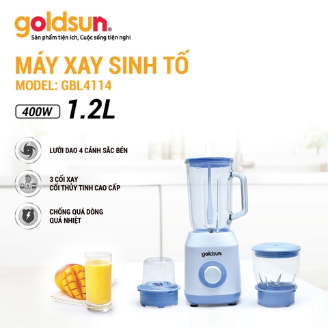 Máy xay sinh tố Goldsun GBL-4114 bộ 3 cối