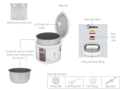 Nồi cơm điện Midea MR-CM1025