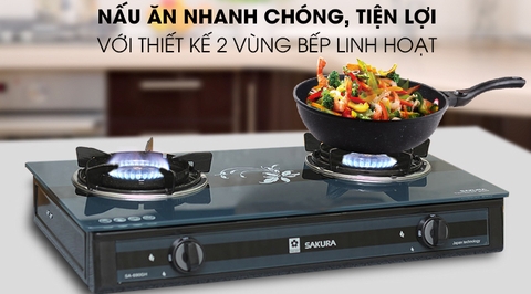 Bếp ga đôi dương Sakura SA-690GH