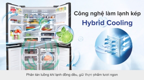 Tủ lạnh 4 cánh Sharp SJ-FX630V-ST - 626 Lít