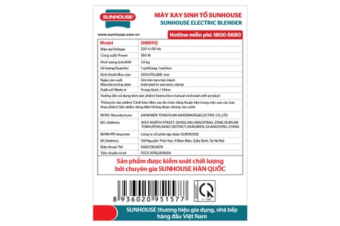 Máy xay sinh tố Sunhouse SHD5112