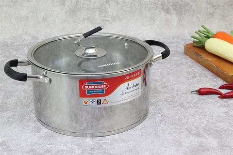 Nồi inox Sunhouse 3 đáy SHG24324