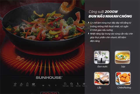 Bếp điện từ cảm ứng Sunhouse SHD6808 công suất 2000W