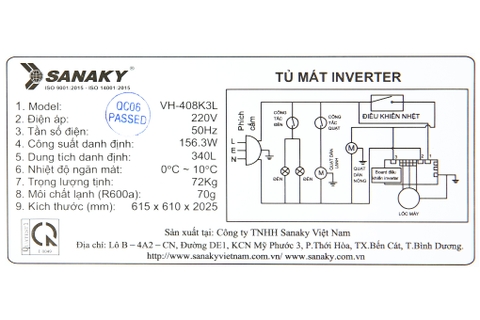 Tủ mát Sanaky Inverter 340 lít TM.VH408K3L