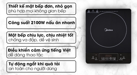 Bếp điện từ đơn Midea 2100W MIK2120DG