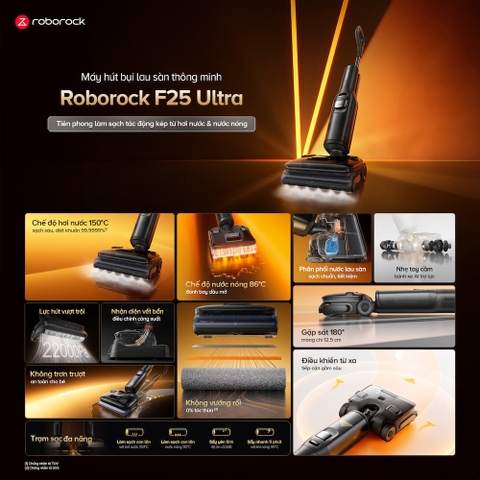 Cây hút bụi lau nhà Roborock F25 Ultra - Bản Quốc tế mới nhất 2025