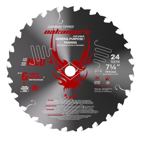 Lưỡi cưa gỗ cứng Nakamura 184mm 24T.