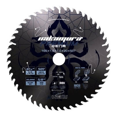 Lưỡi cưa gỗ hợp kim TCT  Nakamura 165mm*50T.