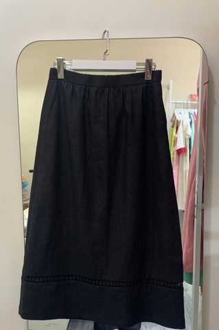 SONO - Chân váy linen dài phối ren