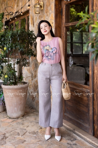 SONO - Áo linen vẽ xe đạp