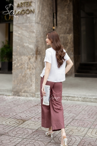 SONO - Áo chất linen thêu hoa ngực