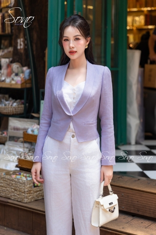 SONO - Áo vest linen dáng ngắn