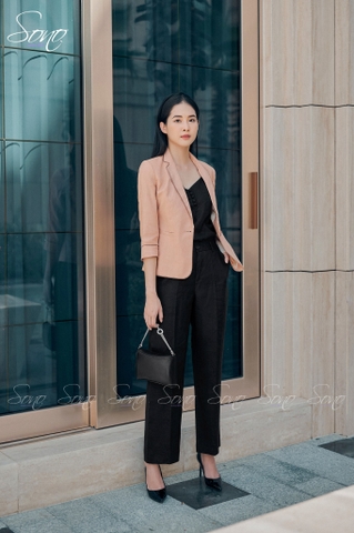 SONO - Áo vest linen chỉ nổi 2 lớp