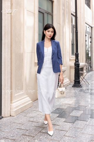 SONO - Áo vest linen tay đính nút dẹp