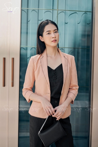 SONO - Áo vest linen chỉ nổi 2 lớp