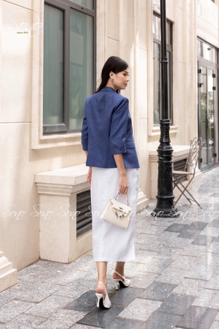 SONO - Áo vest linen tay đính nút dẹp