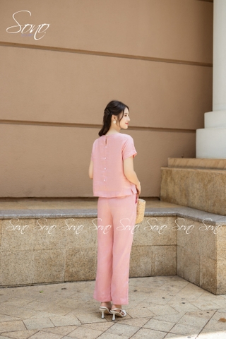 SONO - Bộ dài linen thêu hoa rơi