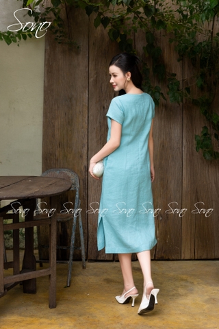 SONO - Đầm linen thêu hoa cúc