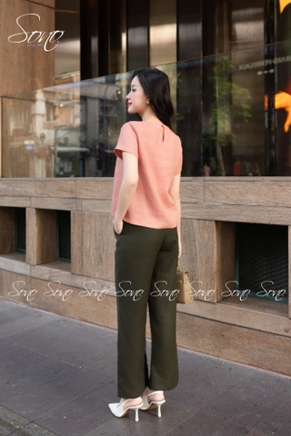 SONO - Áo linen thêu bông lúa