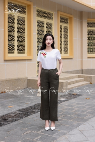 SONO - Áo linen thêu quả dâu