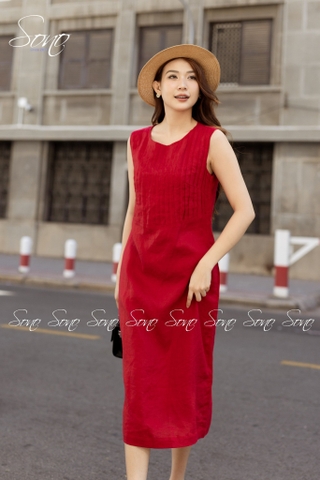 SONO - Đầm linen sát nách chạy li ngực