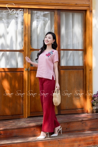 SONO - Áo linen thêu hoa 5 cánh
