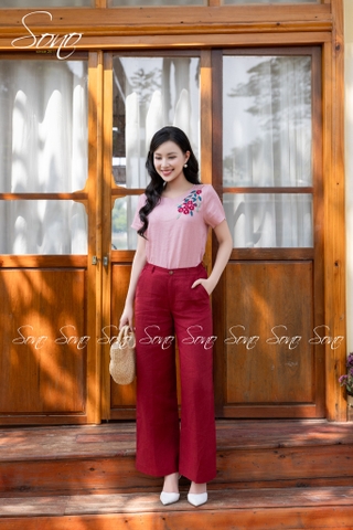 SONO - Áo linen thêu hoa 5 cánh